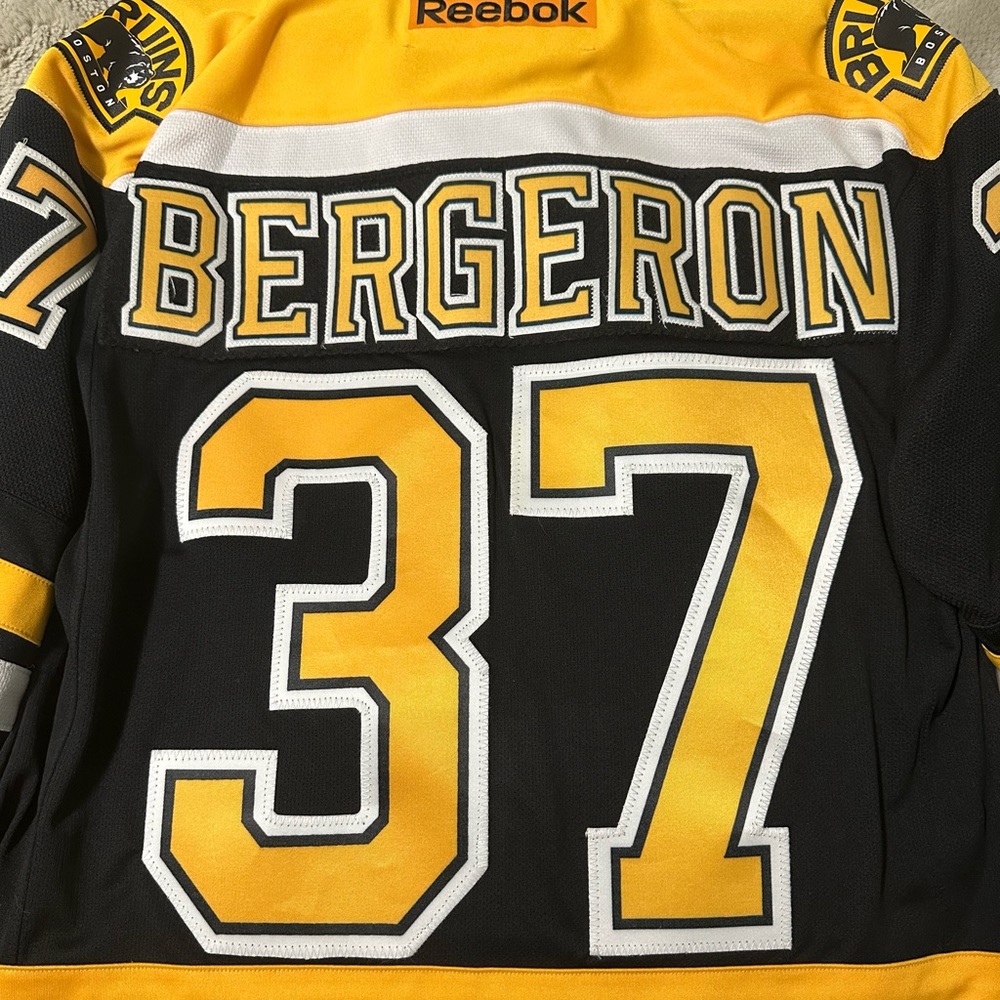 Reebok Branded Authentic Boston Bruins Patrice Bergeron Home Sweater